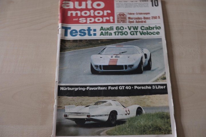 Deckblatt Auto Motor und Sport (10/1968)